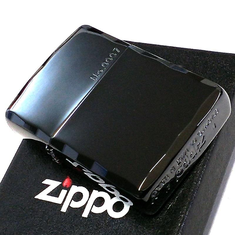 ZIPPO 一点物 レアナンバー [No.7] 限定 ブラックシャインレイ アーマー ジッポ ライター 黒鏡面仕上げ シリアル入り チタンコーテイング