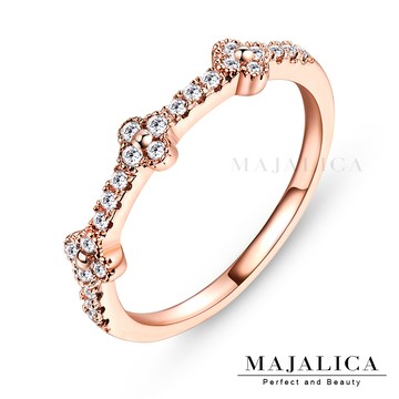 Majalica 迷你花純銀尾戒 玫金款 PR4012-2
