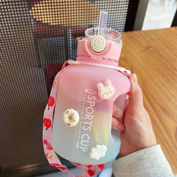 噸噸桶水杯女生可愛大容量運動壺耐高溫高顏值網紅帶刻度吸管杯子