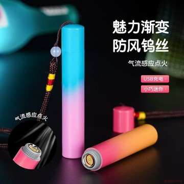 桃園出貨✨網紅火摺子吹氣打火機充電防風創意個性USB電子點菸器便攜男士禮