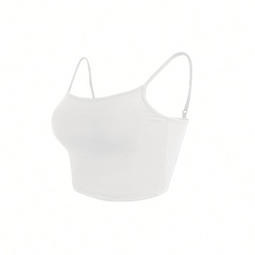 冰透涼感短版罩杯背心 - L / 白