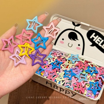 ⚡匠心優選⚡yk2多巴胺彩色五角星bb夾星星髮夾少女劉海側邊碎髮邊夾卡子髮飾 TYOA