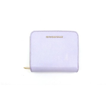 淡紫色蜥蜴皮零錢包短夾