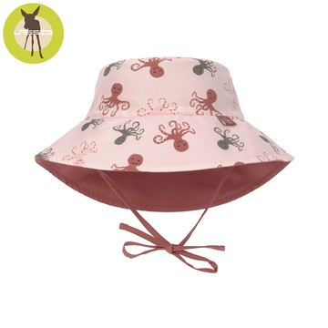 德國 Lassig - 嬰幼兒抗UV海灘遮陽帽-粉藕章魚