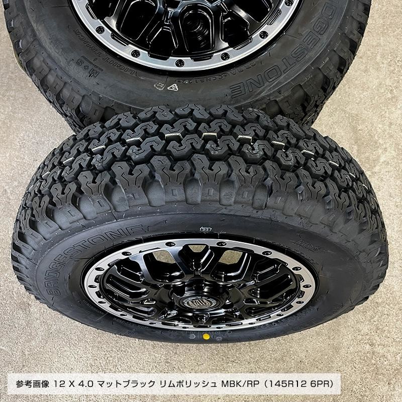 ブリヂストン 604V 145/80R12 80/78N マッドバーン XR-800M 12×4.0 