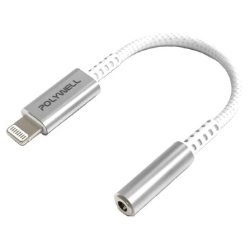 POLYWELL 寶利威爾 Lightning轉3.5mm音源耳機轉接線  PW15-W45-A370  白色  1條