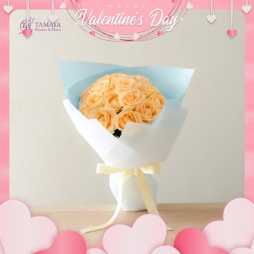每天都是好日子【玉屋 TAMAYA】茜夢玫瑰花束｜18朵 代印卡片 情人專屬花束 情人節快樂 情人節花禮 情人獻禮 傳遞情意 永恆的愛 幸福浪漫 520