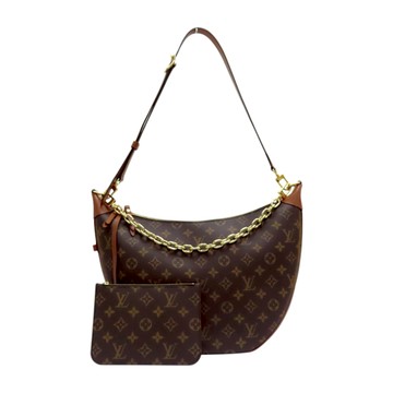 【二手名牌BRAND OFF】LOUIS VUITTON LV 路易威登 棕色 原花 帆布 Loop Hobo 肩背包 M46311