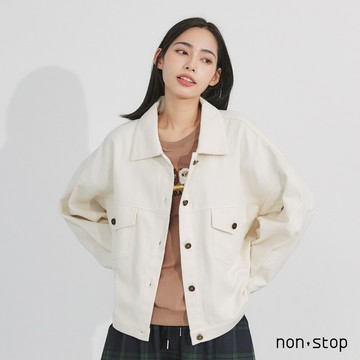 non-stop 日常率性翻領寬版外套-2色
