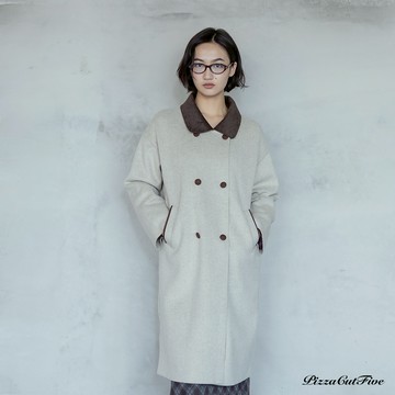 領片拼色長版外套 PizzaCutFive PCF253415039