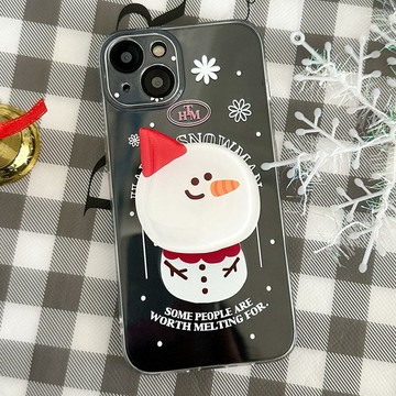 快樂雪人 iPhone 手機殼 Grip 智慧托克套裝