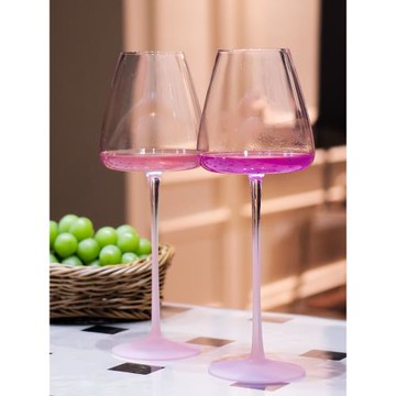 絕絕子超仙氣質仙女款漸變粉高顏值葡萄酒杯粉色高級感官杯紅酒杯