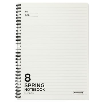 morning glory PP封面線圈筆記本 8mm橫線 16開  1本  顏色隨機