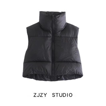 ZR 歐美風 ZA女裝 新款 ins時尚百搭 加厚短款馬甲背心棉服外套