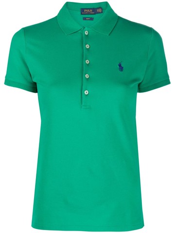Polo Ralph Lauren - logo-embroidered slim-fit polo shirt - women - Cotton/Elastane - XS - Green