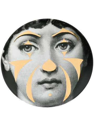 Fornasetti - printed face plate - unisex - ceramic - One Size - Black