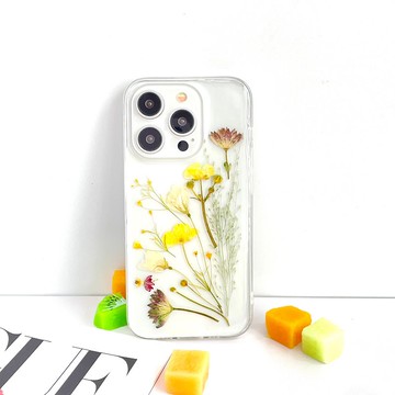 星芹與海棠押花手機殼 適用於iPhone 16 Pro Max Samsung S25 A35