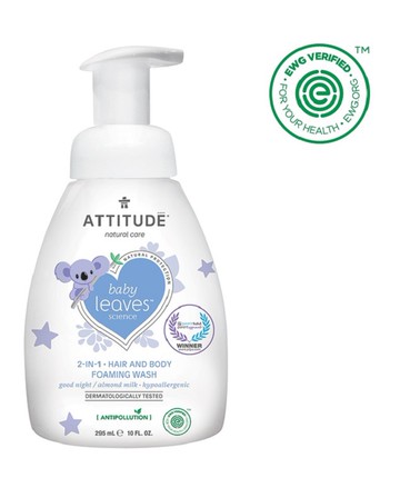 加拿大 ATTITUDE 艾特優_嬰幼兒2合1泡沫洗髮沐浴露-杏仁奶 AL16633