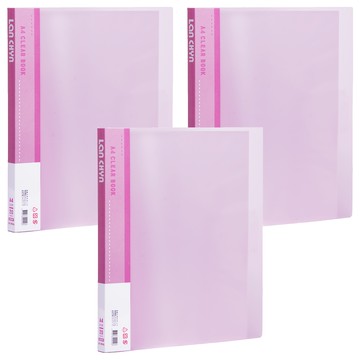 連勤牌文具 PP果凍色系A5資料簿 20入資料袋  紅  3入