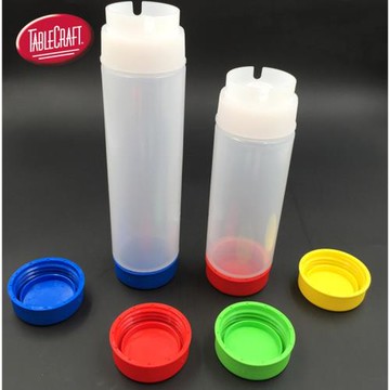 進口Tablecraft塑料擠醬瓶蓋子調料十字擠口蓋商用雙頭防漏不爆蓋