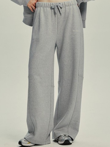 Wide-leg Fleece-lined Cotton-poly Sweatpants