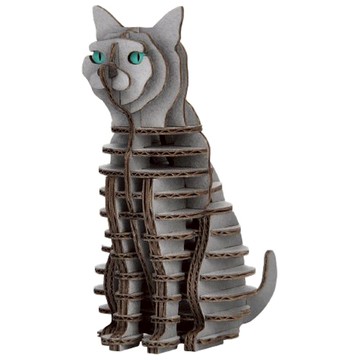 Hacomo 療癒系紙模型 GRID 4768 俄羅斯藍 益智玩具 手作模型  48片  1個