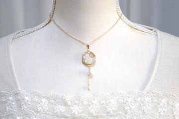 樹脂藝術 切片瑪瑙與棉珠墜飾・幻燈