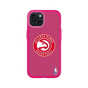 iPhone 15 Clear 粉漾桃 - NBA - Logo-亞特蘭大老鷹 Atlanta Hawks