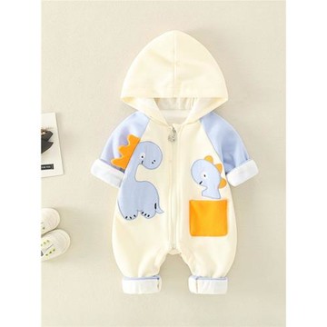 英國DHWA新生兒入秋冬季衣服嬰兒外出服搞怪加絨男女寶寶連體衣