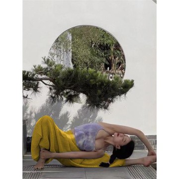 現代舞形體寬松闊腿舞蹈褲速干健身褲透氣高腰瑜伽褲女純色運動褲