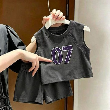 Mini baby🌷兒童純棉無袖背心套裝夏季男女童寶寶休閒時尚運動兩件套