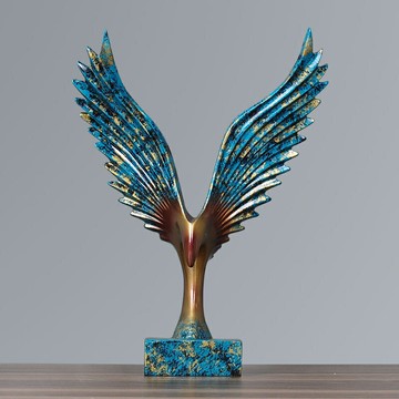 大鵬展翅小擺件家居酒柜老鷹裝飾品辦公室玄關大展宏圖藝術雕塑品