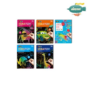 德國 Avenir Kids - 迷你口袋刮畫系列(全系列5款）-恐龍/海洋/汽車/飛機/獨角獸