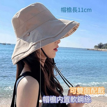 現貨防曬帽子 日系花朵遮陽帽·雙面戴法 抗UV 大帽簷·太陽帽漁夫帽遮陽帽防曬帽圓頂帽·女生帽子