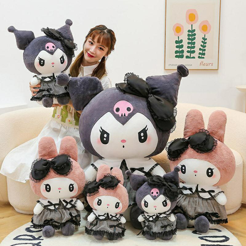 【玩具 玩偶】三麗鷗庫洛米娃娃美樂蒂公仔闇黑係哥特風毛絨玩具批髮婚慶禮物女