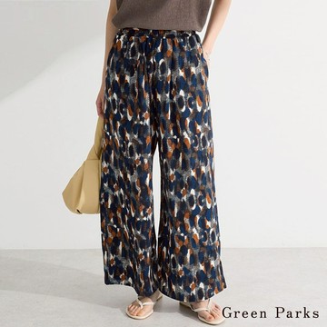 Green Parks 多色圖樣光滑涼感休閒寬褲(06000303800)