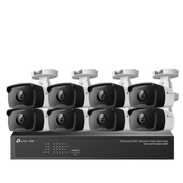 TP-Link 昌運監視器組合 VIGI NVR1008H-8MP 8路 NVR 網路監控主機+VIGI C320I VIGI 2MP 戶外紅外線槍型監視器*8