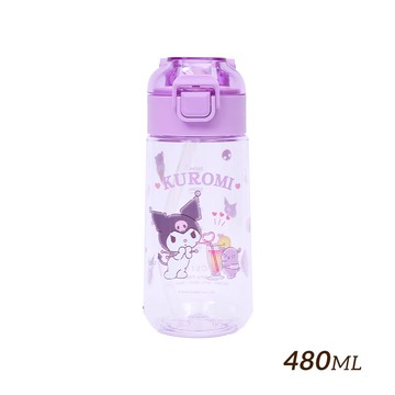 【HOUSUXI】三麗鷗酷洛米-Tritan 彈蓋吸管水瓶480ml＜售價已折＞