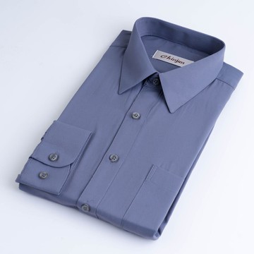 8058 勁榮抗皺襯衫-長袖、灰底斜紋、8058 台灣現貨 男襯衫 商務 口袋 硬領