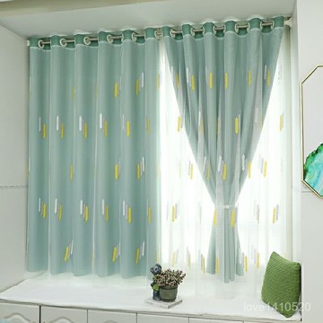 臺灣出貨🔥免打孔窗簾 遮光窗簾 遮光簾 窗簾 紗窗簾 門簾 麥繐窗簾免打孔安裝兩層輕奢臥室客廳短款加厚布紗一體遮光出租房