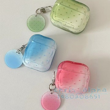 漸變色波點 簡約韓系 適用Airpods4保護套 Pro2保護殼 1/2/3/4代蘋果藍牙耳機套 pro3防摔殼