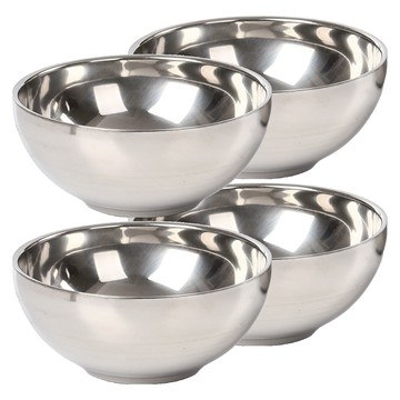 HIKARI 日光生活 ST隔熱碗4件組 H306-L 12cm  1套  銀色