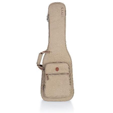 Levy's Leathers Deluxe Gig Bag for Electric Guitars with Padded Backpack Straps and Large Exterior Pocket; Tan (LVYELECTRICGB200)