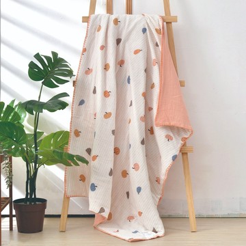 La Belle 雙層泡泡紗 純棉 透氣 抗菌 兒童涼被 100x120CM 繽紛小南瓜 可水洗 空調被 格蕾寢飾