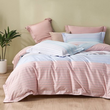 Miile美麗棉系列-甜蜜戀曲 / 美國棉四件式薄被套床包枕套組