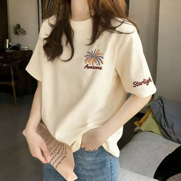 台灣现貨 100%純棉T恤 大尺碼短袖 女生上衣 正肩短袖 短袖上衣 夏日T恤女 韓系短袖T恤 oversize 短t