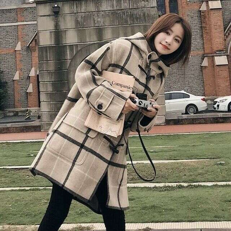 チェック柄 コート レディース ダッフルコート レディース アウター チェック柄無地 ダッフルコート 大人かわいい フード付き 通販 Lineポイント最大0 5 Get Lineショッピング