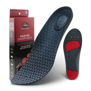 FOLAX 機能性記憶泡棉緩震固態凝膠安全鞋墊  L(260~285mm)  混色  1組