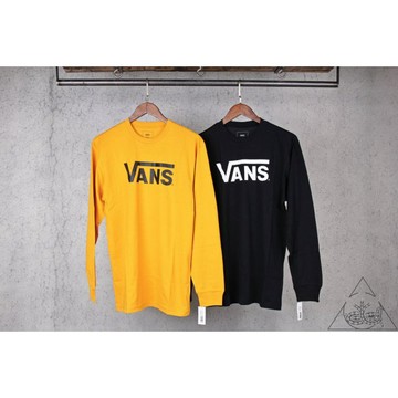 【HYDRA】Vans Classic Logo L/S Tee 長T 薄長袖 黑/黃【VNS06】