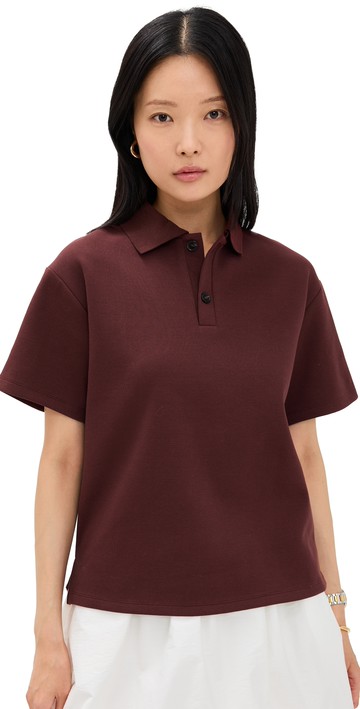 Simonett Flare Sleeve Polo Burgundy M/L
